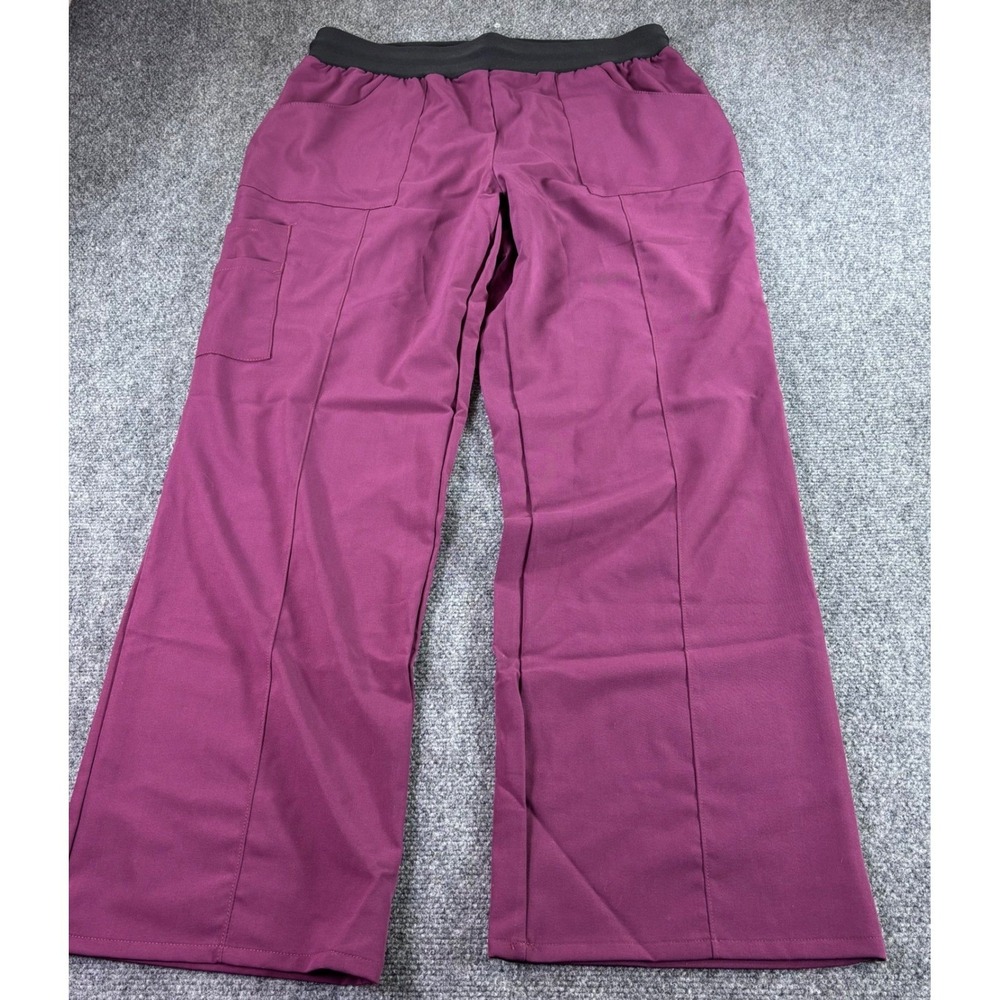 Ave by Medline Scrub Pants Women Large Wine Burgundy Cargo Set of 2 Medical Wear